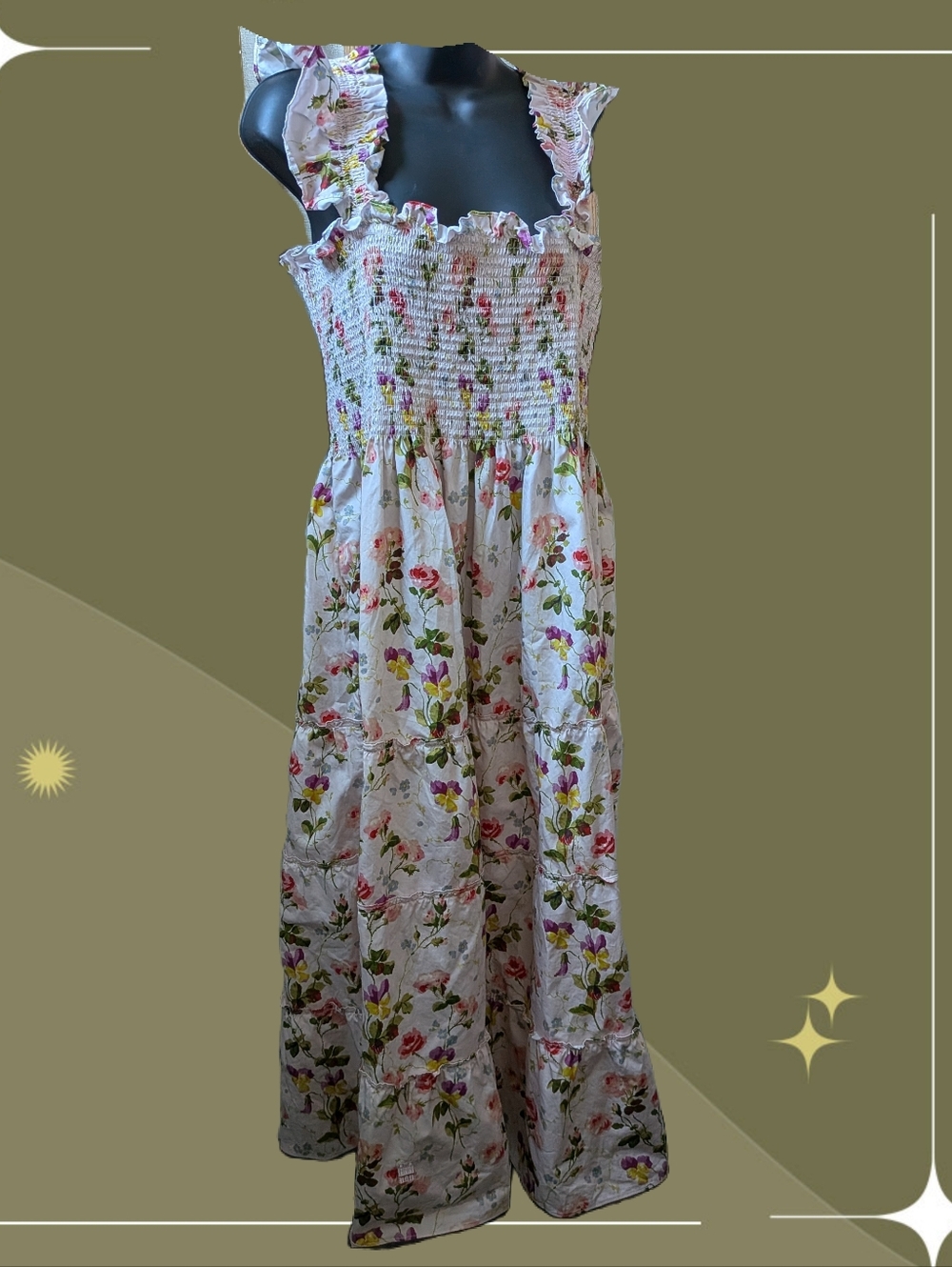 ✨ Hill House Home Ellie Nap Dress In Pink Blue bonnet Floral Size XXXL